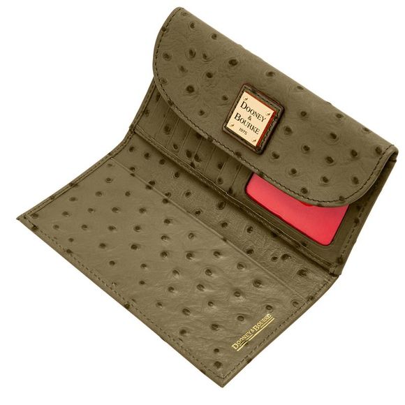 Dooney & Bourke Ostrich Continental Clutch Wallet - Olive - Picture 3 of 4